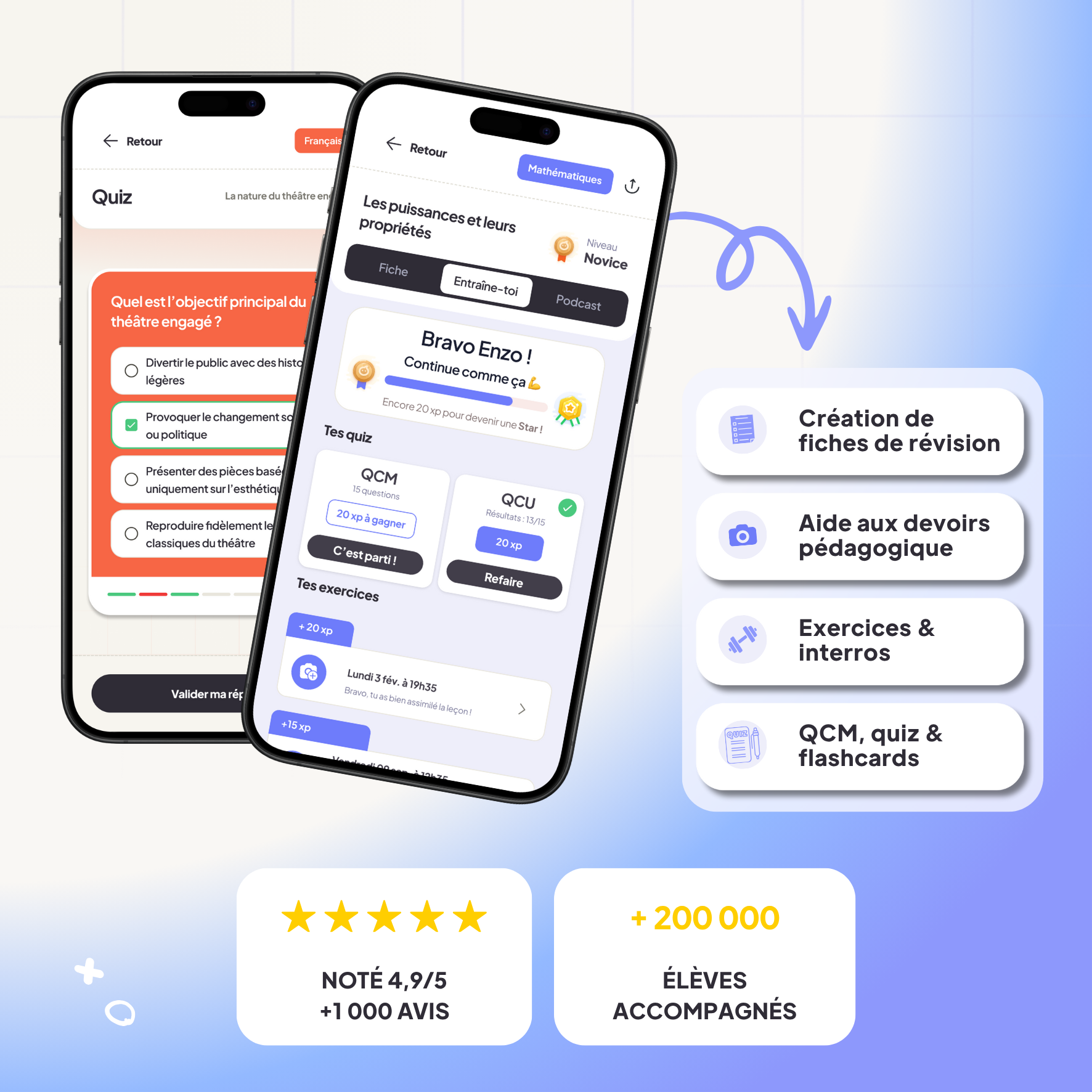 Eliott — tuteur IA pour collégiens et lycéens : création de fiches, aide aux devoirs, exercices, quiz